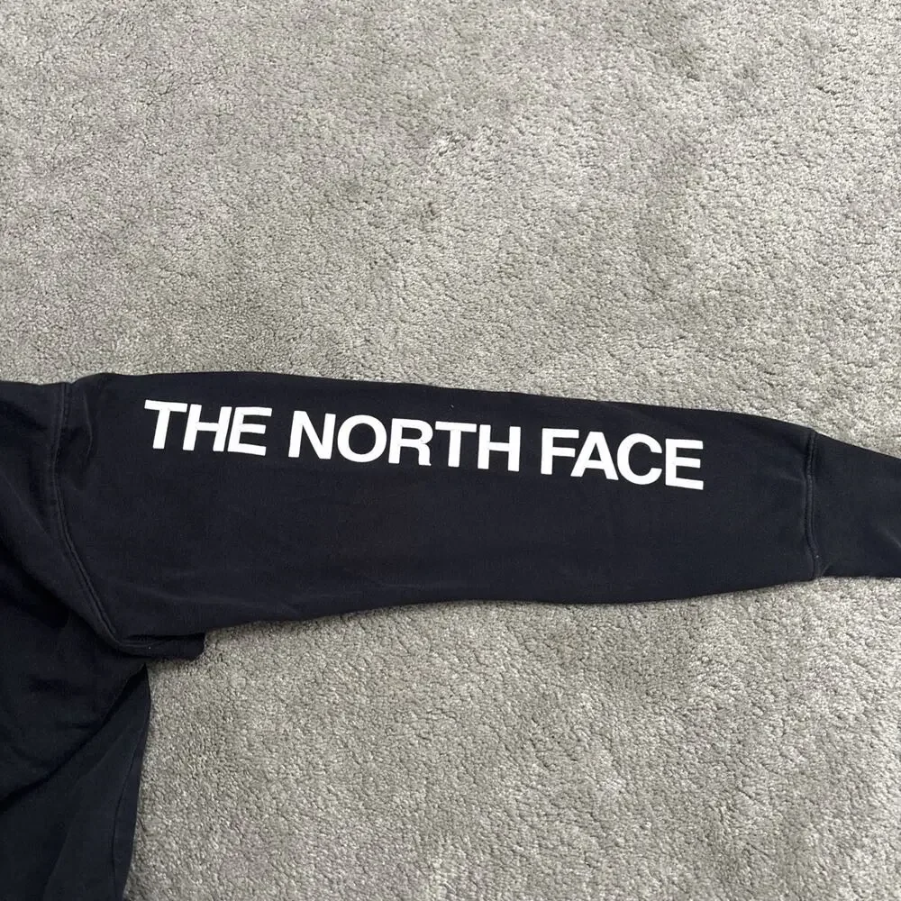 The North Face Mens Graphic Zip Hoodie Sweater Size Medium Black Cotton